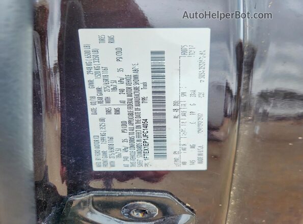 1FTEX1EP1JFC14054 2018 FORD F150 Burgundy Вид наклейки з VIN-кодом