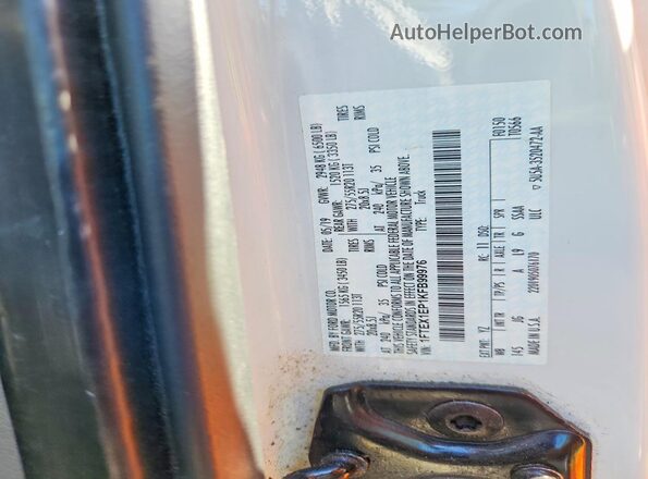 1FTEX1EP1KFB99976 2019 FORD F150 Белый Вид наклейки с VIN-кодом