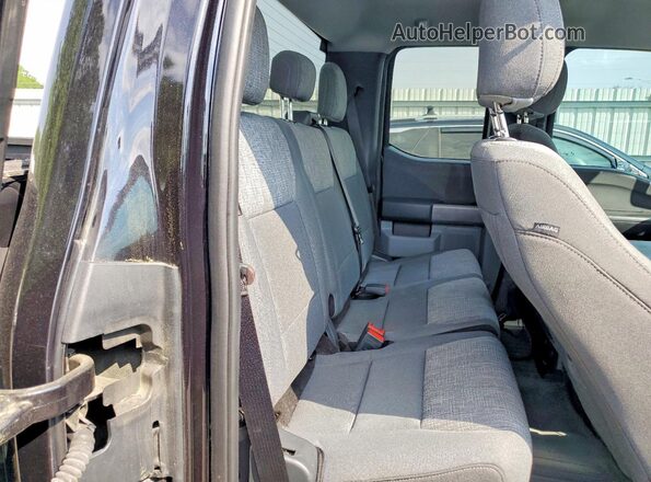 1FTEX1EP1MKE91203 2021 FORD F150 Black უკანა სავარძლების ხედი