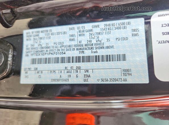 1FTEX1EP1PKF01054 2023 FORD F150 Black 