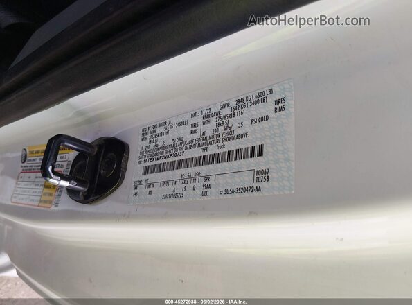 1FTEX1EP2NKF30737 2022 FORD F150 White Widok komory silnika