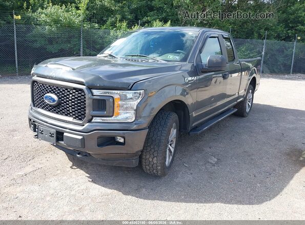 1FTEX1EP4JFA75893 2018 FORD F150 Gray წინა მარცხენა ხედი სამი მეოთხედიდან