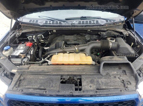 1FTEX1EP6JKE74313 2018 FORD F150 Blue Widok wnętrza z tyłu