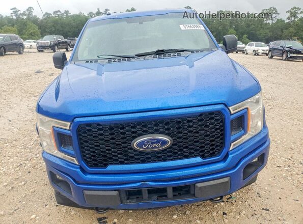 1FTEX1EP6JKE74313 2018 FORD F150 Blue Widok z przodu