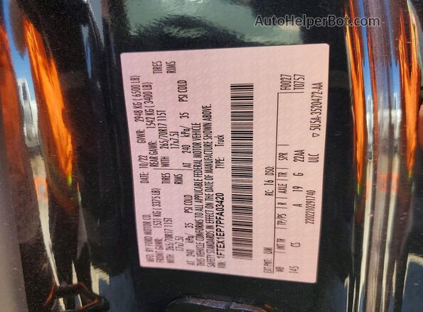 1FTEX1EP7PFA03420 2023 FORD F150 Черный Вид подкапотного пространства