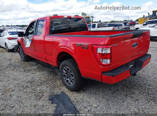 1FTEX1EP8MKE98262 2021 FORD F150 Red Rear left