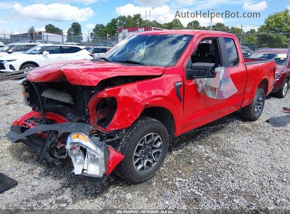 1FTEX1EP8MKE98262 2021 FORD F150 Red Front left