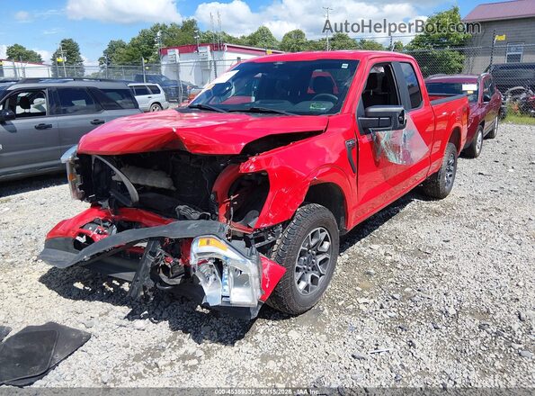 1FTEX1EP8MKE98262 2021 FORD F150 Red Front view