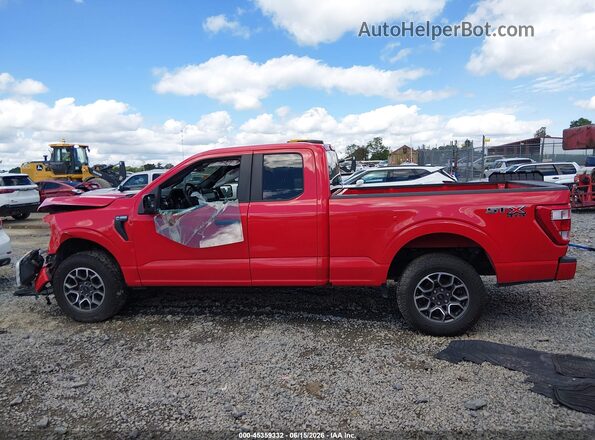 1FTEX1EP8MKE98262 2021 FORD F150 Red 