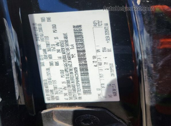 1FTEX1EP9HKC91935 2017 FORD F150 Black Вид підкапотного простору