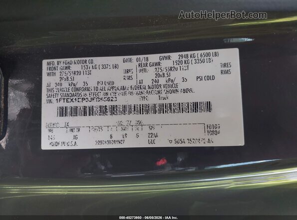1FTEX1EP9JFB65623 2018 FORD F150 Серый Вид подкапотного пространства