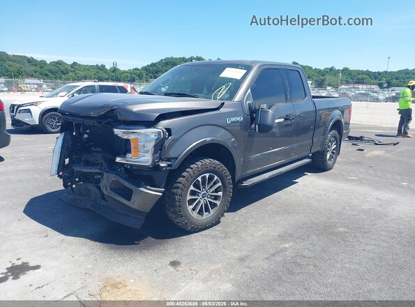1FTEX1EP9JKD54876 2018 FORD F150 Gray Առջևի ձախ երեք քառորդ տեսարան