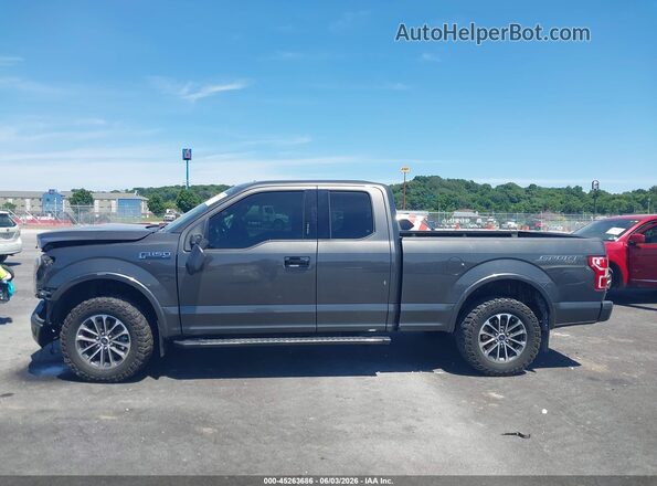 1FTEX1EP9JKD54876 2018 FORD F150 Gray 