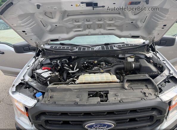 1FTEX1EPXNFA18152 2022 FORD F150 Silver Engine compartment view