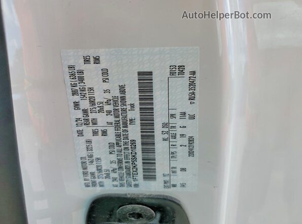 1FTEX2KP5SKD10269 2025 FORD F150 White 