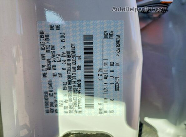 1FTFW1CD2PFB10018 2023 FORD F150 White Շարժիչի բաժամունքի տեսք