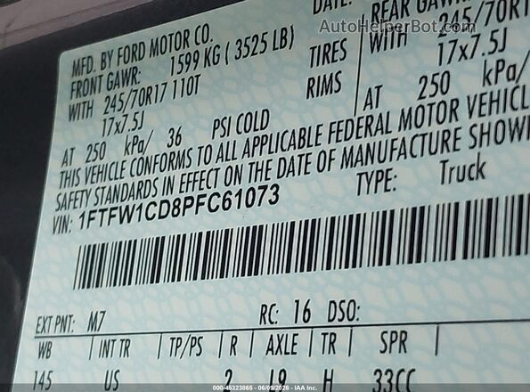 1FTFW1CD8PFC61073 2023 FORD F150 Gray Engine compartment view