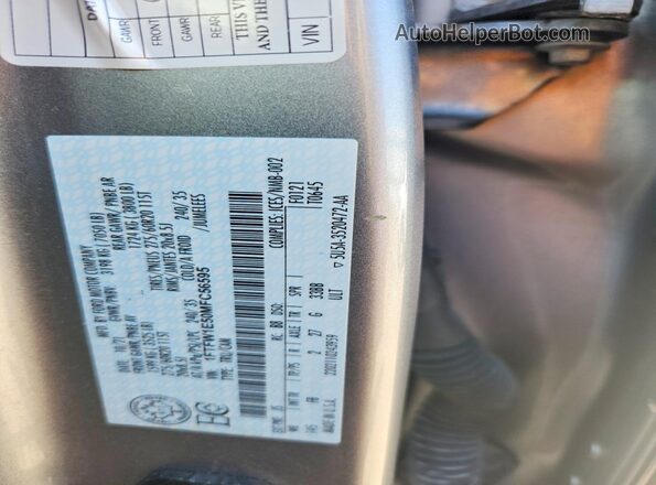 1FTFW1E50MFC56595 2021 FORD F150 Silver Vista de la etiqueta del VIN
