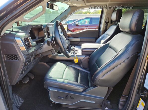 1FTFW1E50NFA60366 2022 FORD F150 Black Вид салону спереду