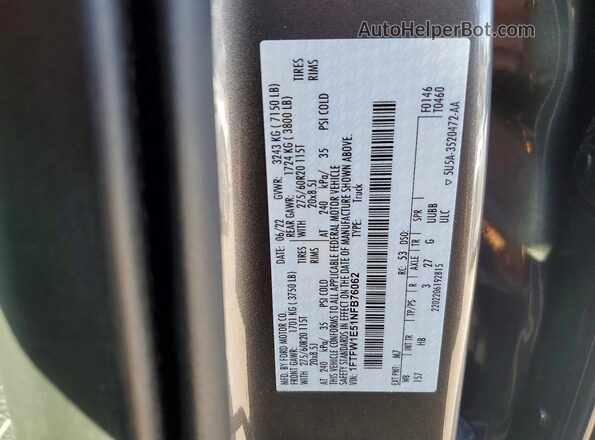 1FTFW1E51NFB76062 2022 FORD F150 Gray 