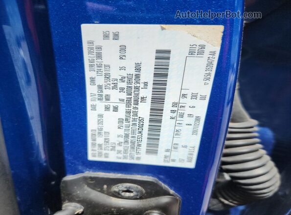 1FTFW1E53JKD02357 2018 FORD F150 Blue Engine compartment view