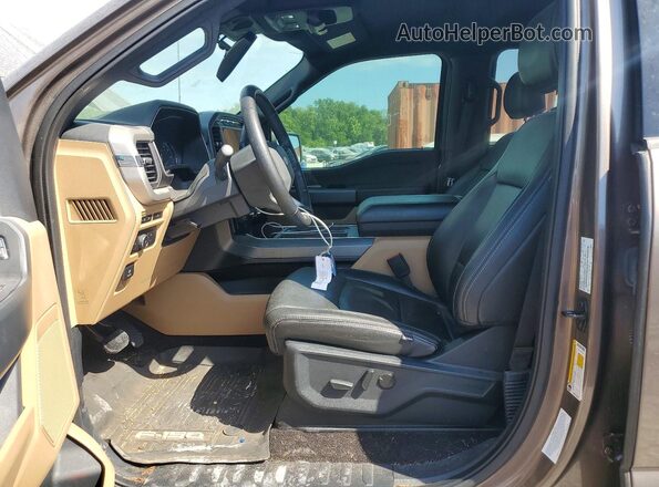 1FTFW1E55MFC40182 2021 FORD F150 Tan Vista interior delantera