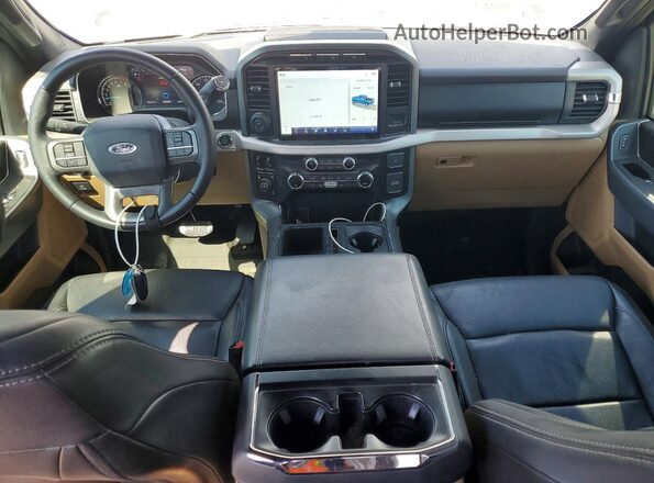 1FTFW1E55MFC40182 2021 FORD F150 Tan Vista del salpicadero