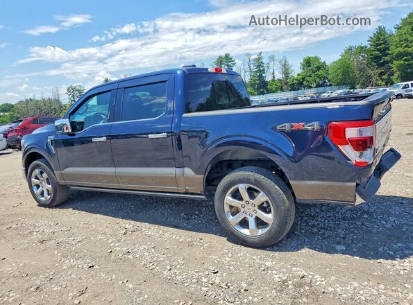 1FTFW1E81NFB98217 2022 FORD F150 Blue Trasero izquierdo