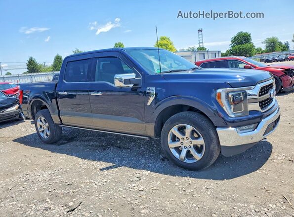 1FTFW1E81NFB98217 2022 FORD F150 Blue Delantero derecho