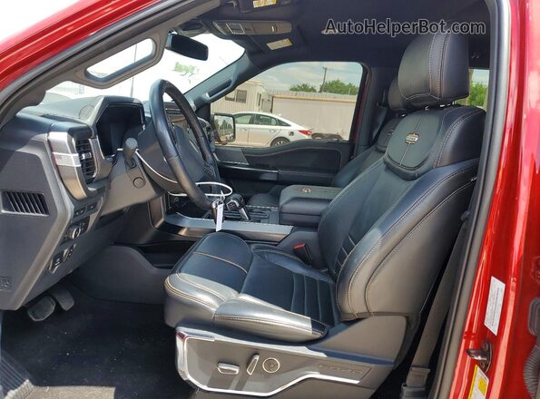 1FTFW1E82NFB05480 2022 FORD F150 Maroon წინა სალონის ხედი
