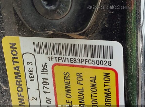 1FTFW1E83PFC50028 2023 FORD F150 Black Շարժիչի բաժամունքի տեսք