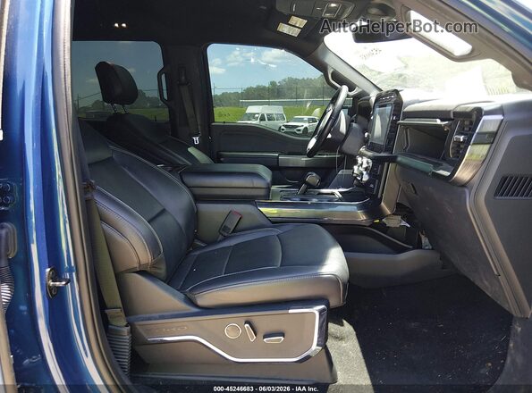 1FTFW1E84NFB63199 2022 FORD F150 Blue Front interior view