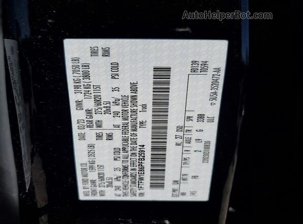 1FTFW1E86PFB25914 2023 FORD F150 Black Շարժիչի բաժամունքի տեսք