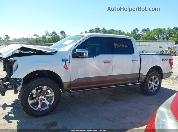 1FTFW1E87NFB20752 2022 FORD F150 White Vista interior de 360 grados