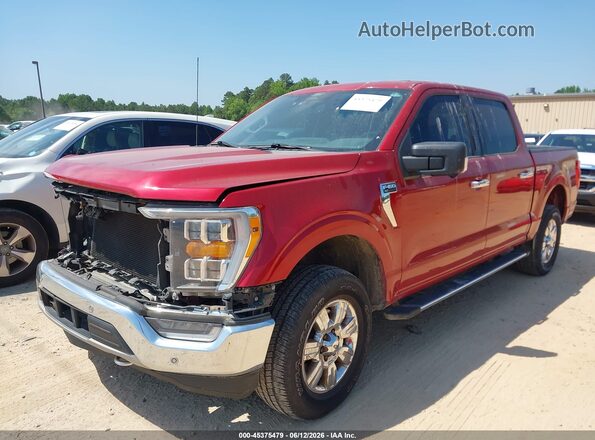 1FTFW1E88MKE80280 2021 FORD F150 Red წინა მარცხენა ხედი სამი მეოთხედიდან