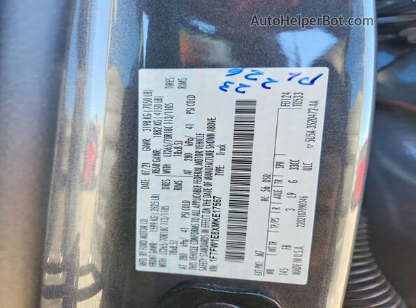 1FTFW1E8XMKE17567 2021 FORD F150 Gray Engine compartment view
