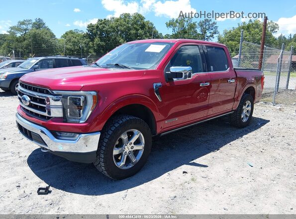 1FTFW1ED0MFB47643 2021 FORD F150 Красный Передняя левая четверть