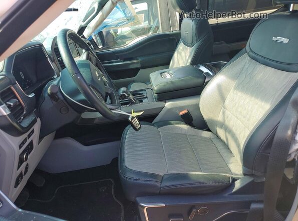 1FTFW1ED1MFB84183 2021 FORD F150 Blue Front interior view
