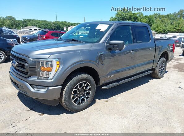 1FTFW1ED3NFA91053 2022 FORD F150 Gray Առջևի ձախ երեք քառորդ տեսարան