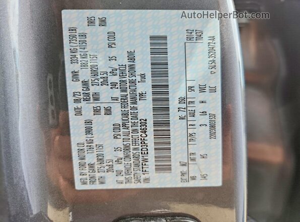 1FTFW1ED3PFC46302 2023 FORD F150 Gray 