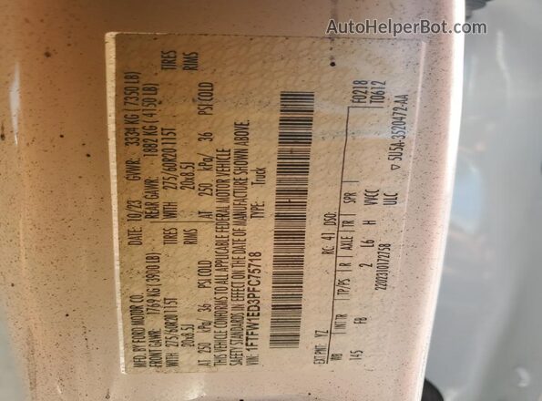 1FTFW1ED3PFC75718 2023 FORD F150 White Engine compartment view