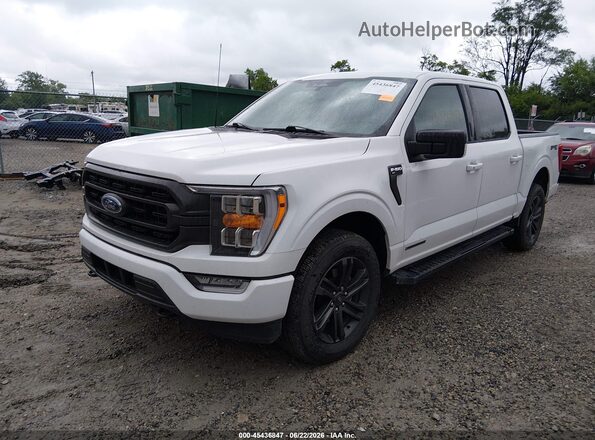 1FTFW1ED5NFB53066 2022 FORD F150 White Առջևի ձախ երեք քառորդ տեսարան