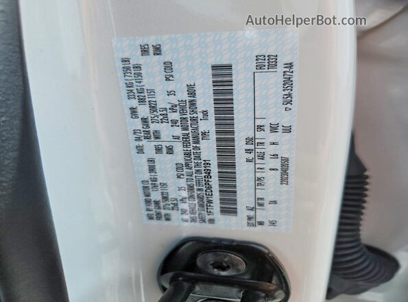 1FTFW1ED6PFB49191 2023 FORD F150 White Շարժիչի բաժամունքի տեսք