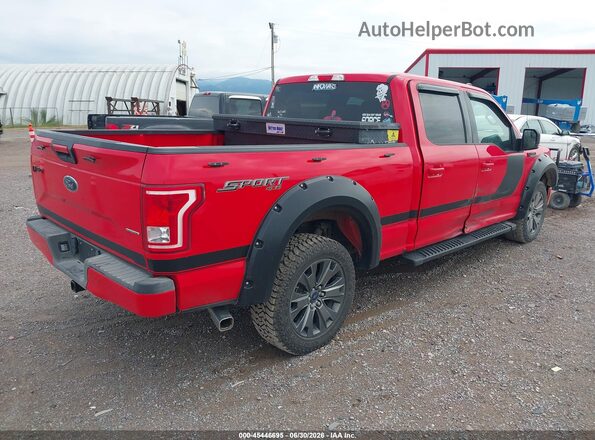 1FTFW1EF3GFB11385 2016 FORD F150 Red უკანა მარჯვენა