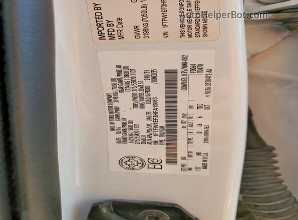 1FTFW1EF3HFA15063 2017 FORD F150 White Widok komory silnika