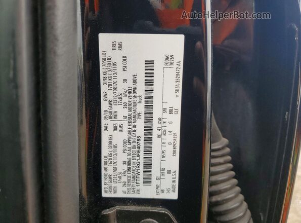 1FTFW1RG1JFE40788 2018 FORD F150 Black Widok komory silnika
