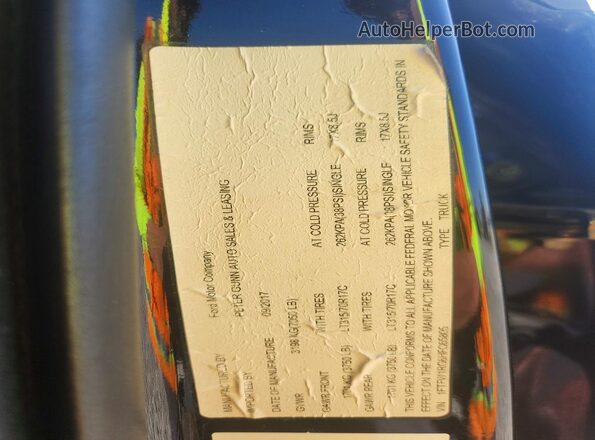 1FTFW1RG6HFC65805 2017 FORD F150 Черный Вид подкапотного пространства