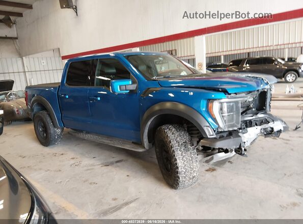 1FTFW1RG8MFC28121 2021 FORD F150 Blue Սալոնի հետևի տեսք