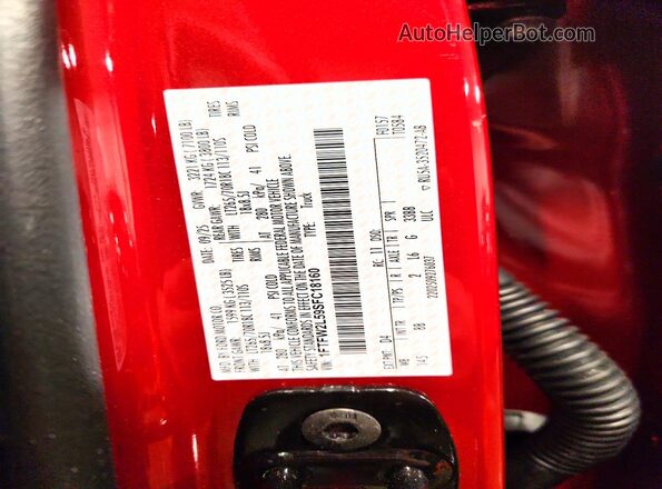 1FTFW2L59SFC18160 2025 FORD F150 Red Engine compartment view