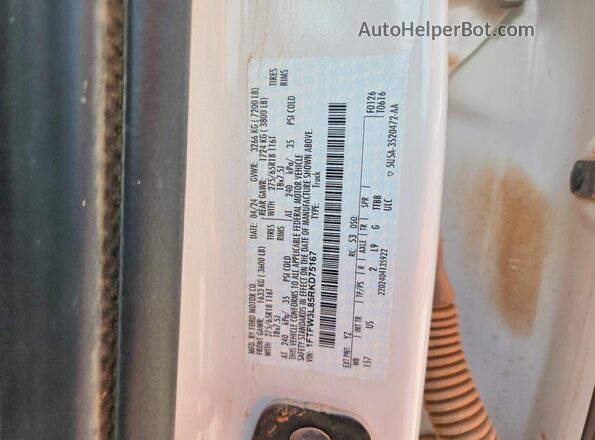 1FTFW3L85RKD75167 2024 FORD F150 White 